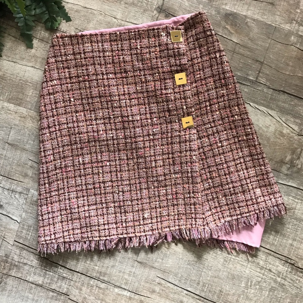 Anthropologie tweed mini skirt